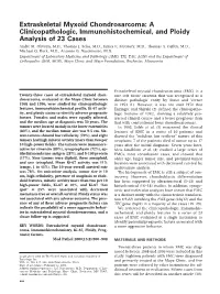 Extraskeletal Myxoid Chondrosarcoma: a Clinicopathologic, Immunohistochemical, and Ploidy Analysis of 23 Cases Andre M