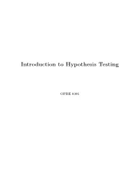 Introduction to Hypothesis Testing