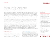 Mcafee Epolicy Orchestrator Inspiring and Empowering the Security Professional