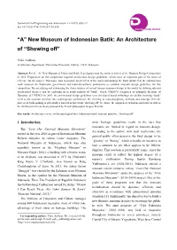 New Museum of Indonesian Batik: an Architecture of “Showing Off”