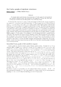 On Cayley Graphs of Algebraic Structures