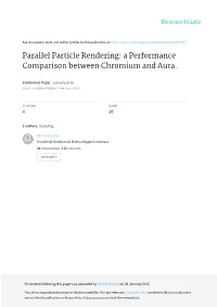 Parallel Particle Rendering: a Performance Comparison Between Chromium and Aura