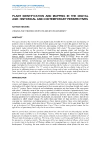 Plant Identification and Mapping in the Digital Age: Historical and Contemporary Perspectives