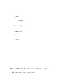 TJADEN NUMBER 21. Family-Tree Menstede / Pilsum. Sequence Pages