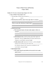 131 Chapter 10 Muscle Tissue and Physiology Chapter Outline Module