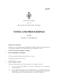 1439 Votes and Proceedings