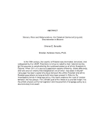 ABSTRACT Memory Wars and Metanarratives: the Historical