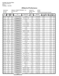 Affidavit of Performance