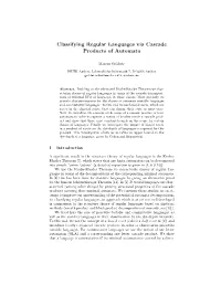 Classifying Regular Languages Via Cascade Products of Automata