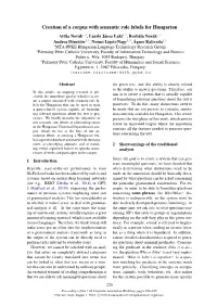 Creation of a Corpus with Semantic Role Labels for Hungarian