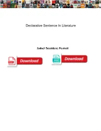 Declarative Sentence in Literature
