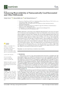 Enhancing Bioavailability of Nutraceutically Used Resveratrol and Other Stilbenoids