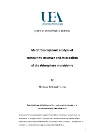 Metatranscriptomic Analysis of Community Structure And