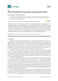 Non-Deterministic Semantics for Quantum States