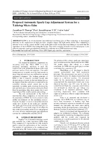 Proposed Automatic Spark Gap Adjustment System for a Tabletop Micro Edm
