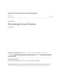 Rationalizing Criminal Forfeiture David J