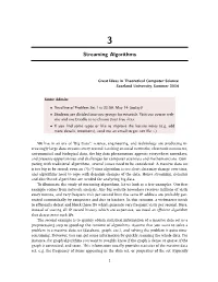Streaming Algorithms