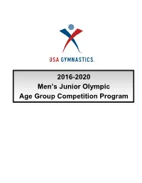 2016-2020 Men's Junior Olympic Age Group Competition Program