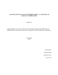 Climate Litigation and Atmospheric Ethics: a Case Study of Juliana V
