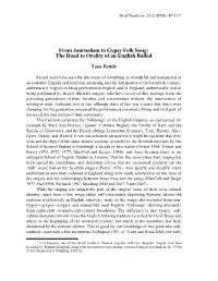 From Journalism to Gypsy Folk Song: the Road to Orality of an English Ballad