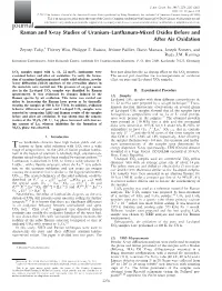 'Ray Studies of Uraniumâ•ﬁlanthanumâ•'Mixed Oxides