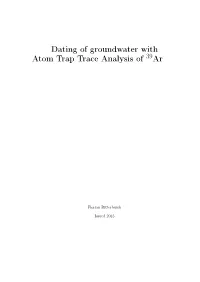 Dating of Groundwater with Atom Trap Trace Analysis of Ar