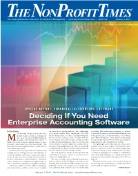 FINANCIAL/ACCOUNTING SOFTWARE Deciding If You Need Enterprise Accounting Software