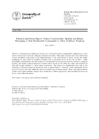 Physical and Social Spaces 'Under Construction' Spatial and Ethnic