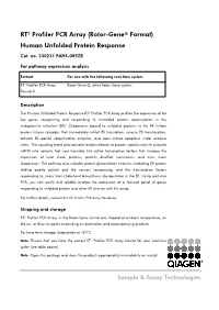 RT² Profiler PCR Array (Rotor-Gene® Format) Human Unfolded Protein Response