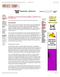 Thoughts on Long-Term Energy Supplies: Scientists and the Silent Lie 8/27/04 11:55 AM