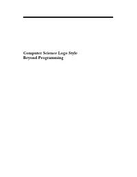 Computer Science Logo Style Beyond Programming