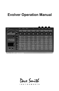 Evolver Operation Manual