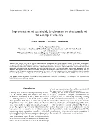 Implementation of Sustainable Development on the Example of the Concept of Eco-City
