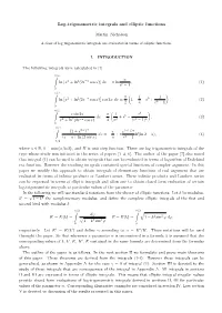 Log-Trigonometric Integrals and Elliptic Functions