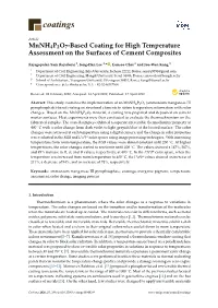 Mnnh4p2o7-Based Coating for High Temperature Assessment on the Surfaces of Cement Composites