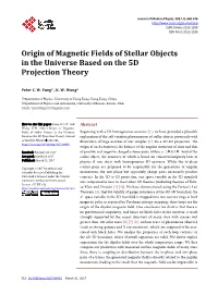 Origin of Magnetic Fields of Stellar Objects in the Universe Based on the 5D Projection Theory