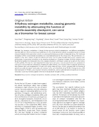 Original Article 4-Hydroxy Estrogen Metabolite, Causing Genomic