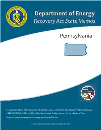 Pennsylvania Recovery Act State Memo