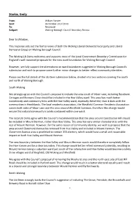Starkie, Emily Dear Sir/Madam, This Response Sets out the Formal Views of Both the Woking Liberal Democrat Local