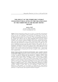 The Impact of the Territory's Public Infrastructural
