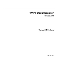 WAPT Documentation Release 2.1.0