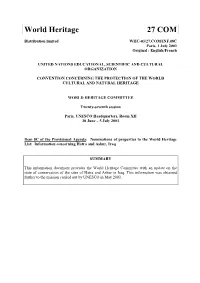 World Heritage 27 COM