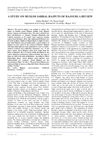 A Study on Muslim Jarral Rajputs of Rajouri:A Review