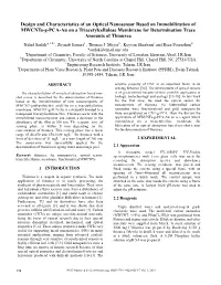 Design and Characteristics of an Optical Nanosensor Based On