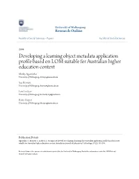 Developing a Learning Object Metadata