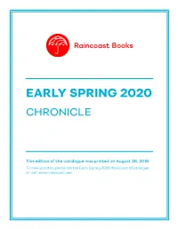 Early Spring 2020 Chronicle