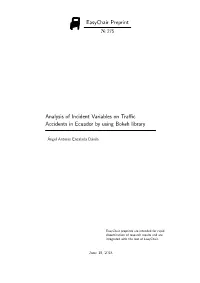 Easychair Preprint Analysis of Incident Variables on Traffic