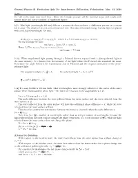General Physics II Recitation Quiz 10 - Interference, Diﬀraction, Polarization Mar