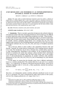 Jump Bifurcation and Hysteresis in an Infinite-Dimensional Dynamical System of Coupled Spins*