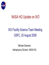 NASA HQ Update on IXO